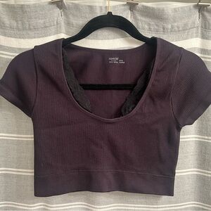 Aerie Super Chill Cap Sleeve Fitted Lace Top